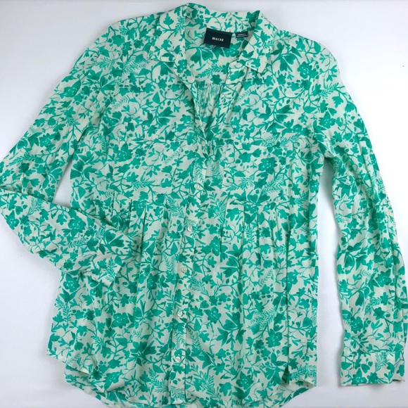 Anthropologie {Maeve} Islet Buttondown Floral Top - Picture 7 of 8